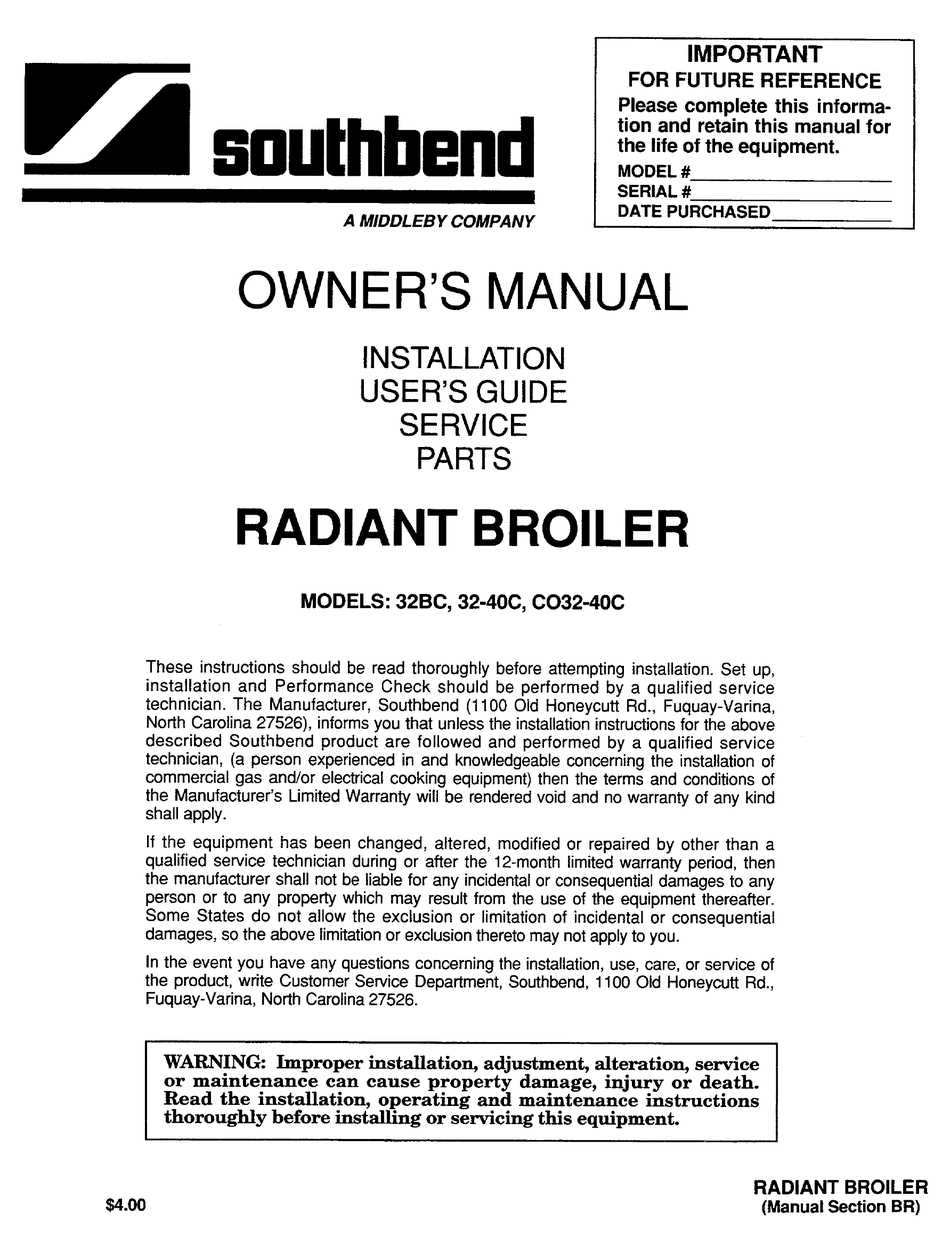 southbend oven parts diagram