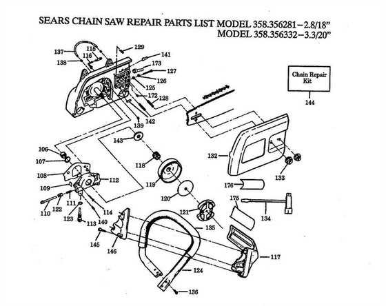 craftsman chainsaw parts diagram