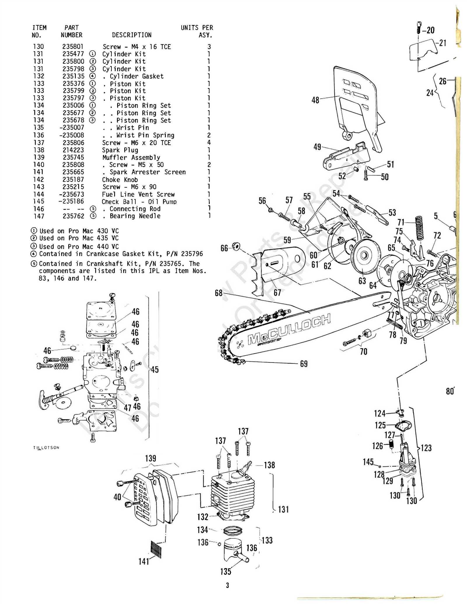 mcculloch chainsaw parts diagram