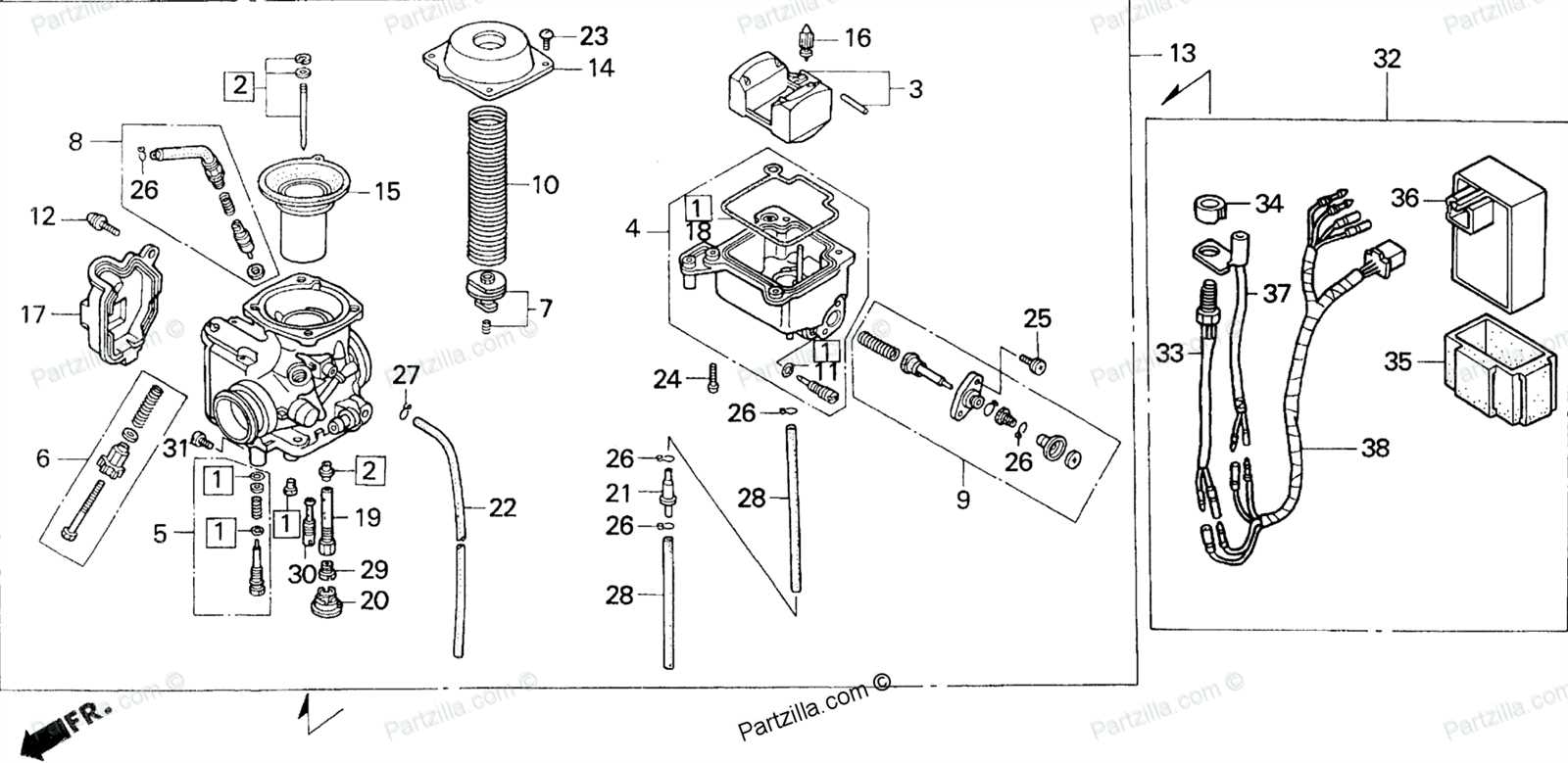 honda 300 fourtrax parts diagram