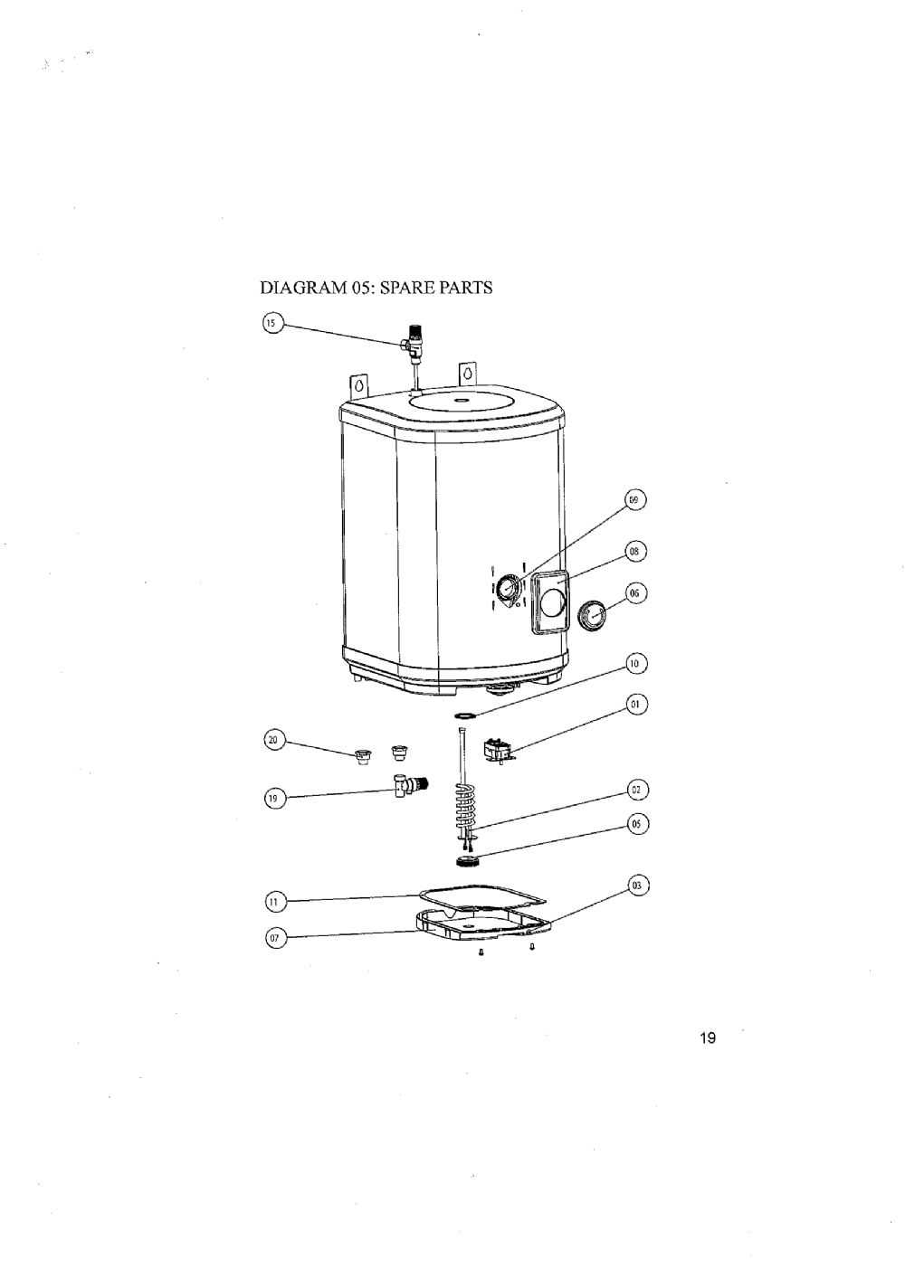 reliance water heater parts diagram