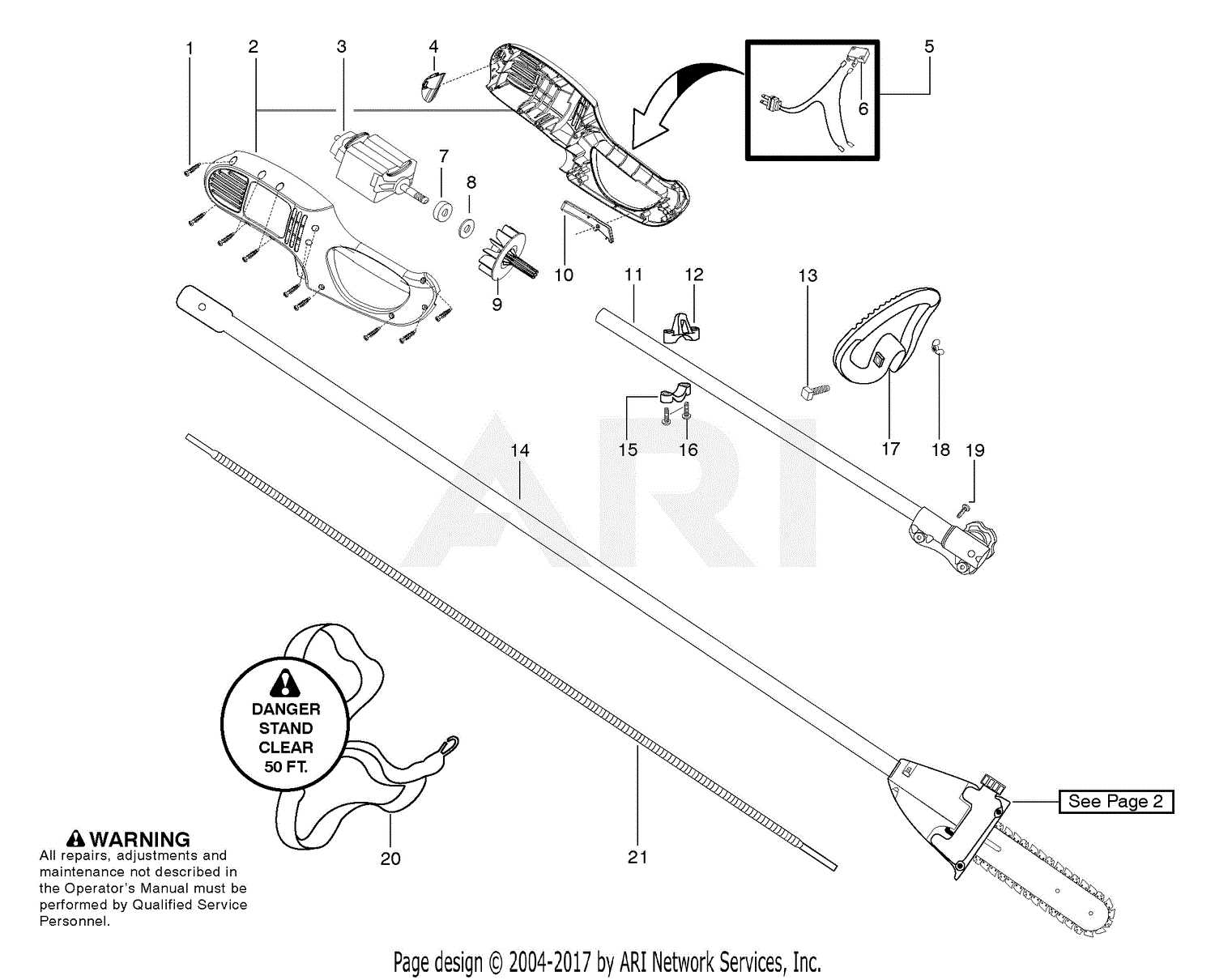 remington electric pole saw parts diagram