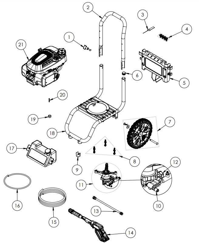 replacement pressure washer gun parts diagram