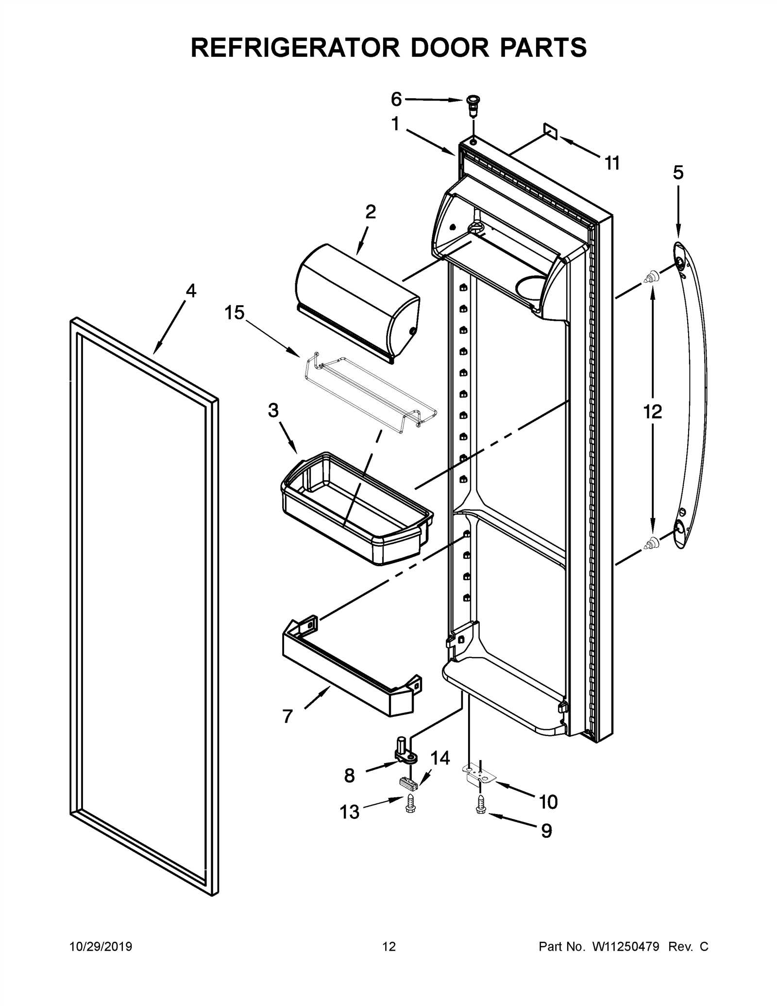 whirlpool side by side refrigerator parts diagram