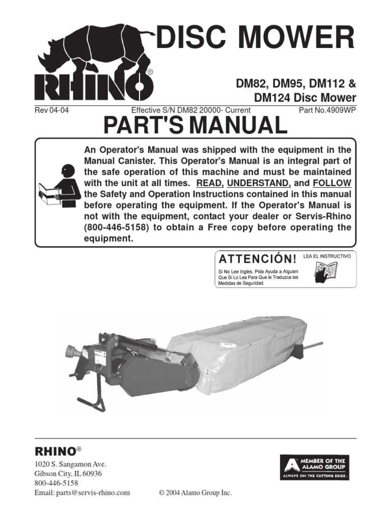 rhino mower parts diagram