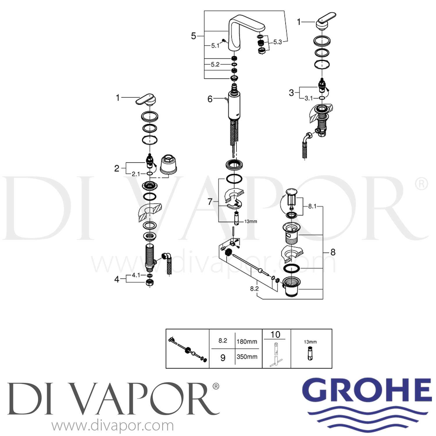 grohe bathroom faucet parts diagram