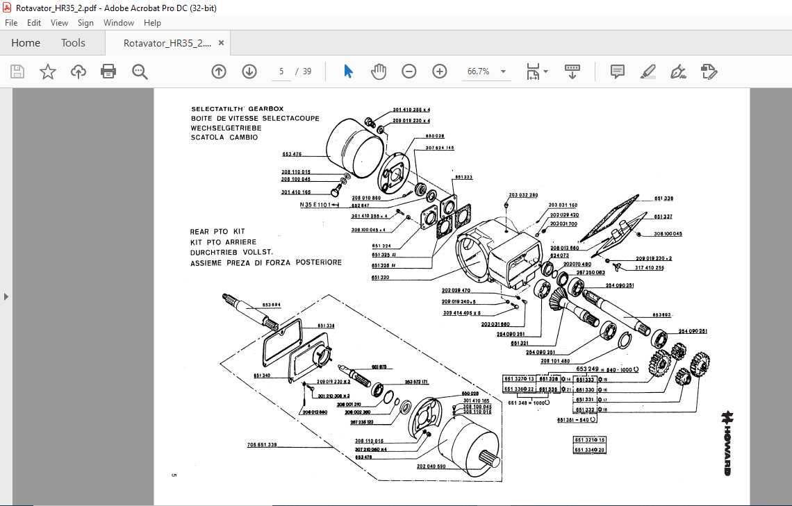 howard rototiller parts diagram