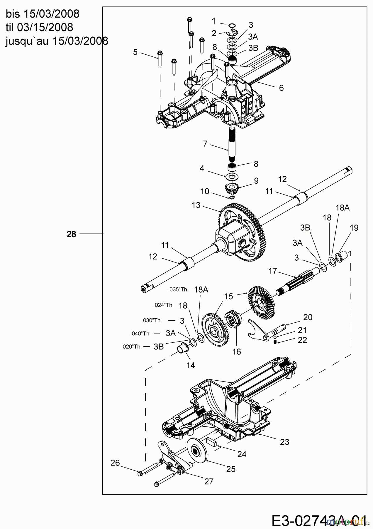 bolens push mower parts diagram