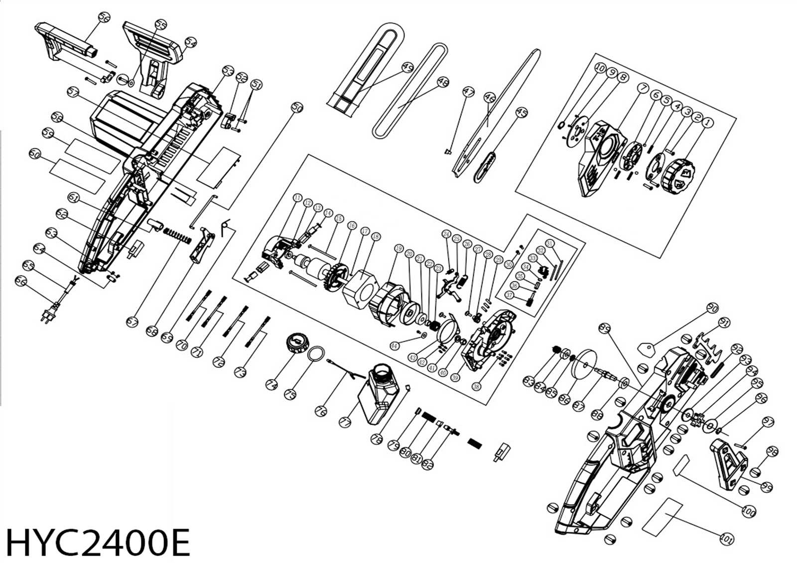 ryobi chainsaw parts diagram