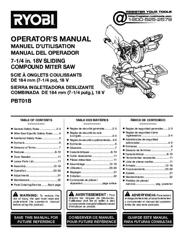 ryobi miter saw parts diagram