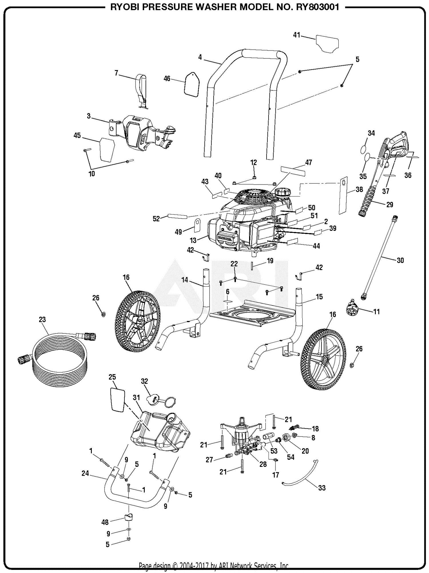 ryobi pressure washer parts diagram