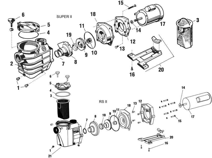 hayward super ii pump parts diagram