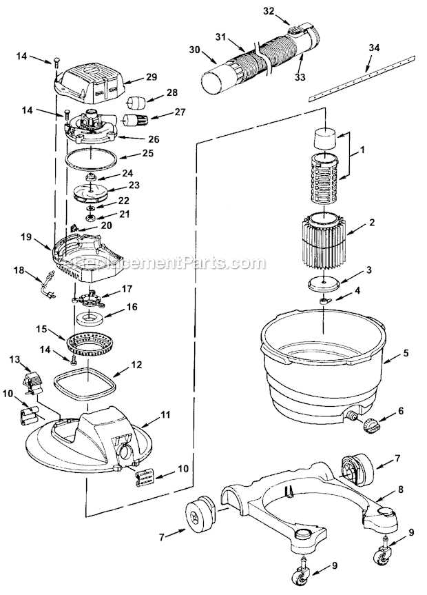 shop vac parts diagram