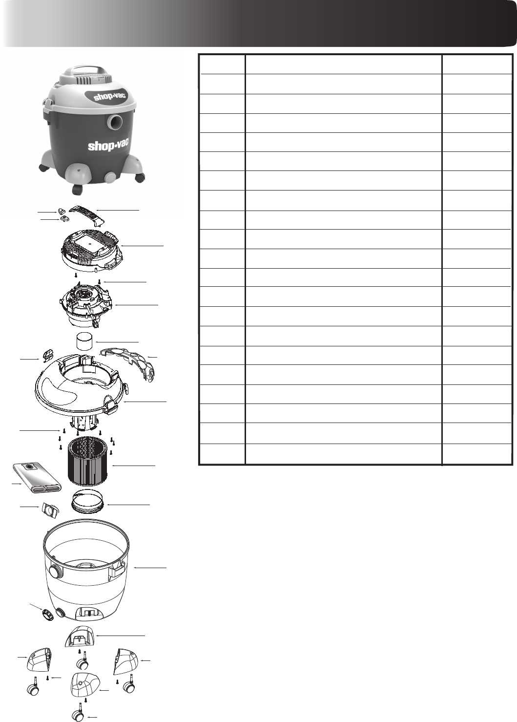 shop vac parts diagram