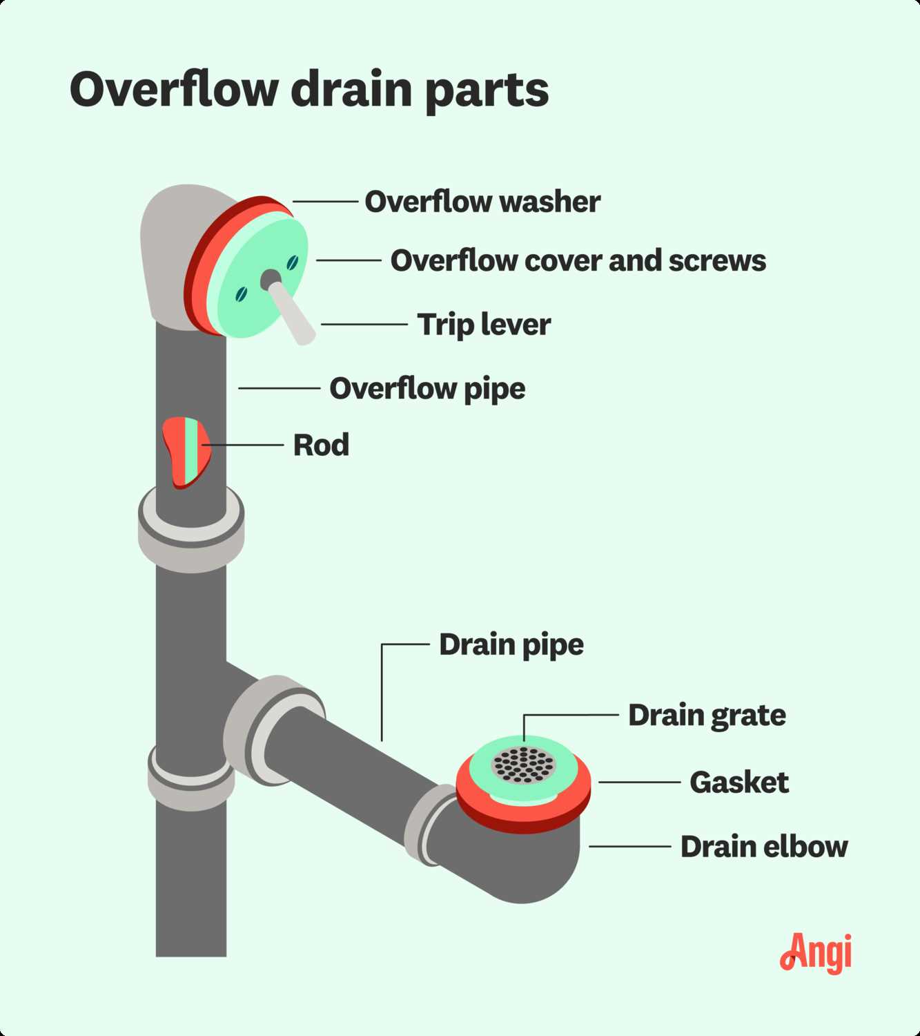 shower drain parts diagram