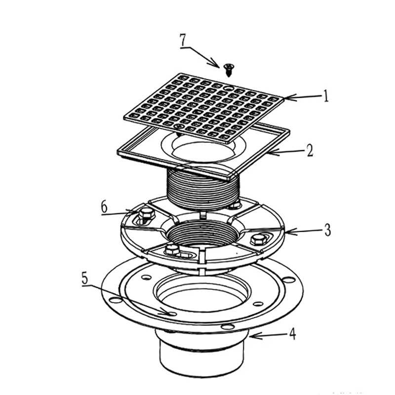 shower drain parts diagram