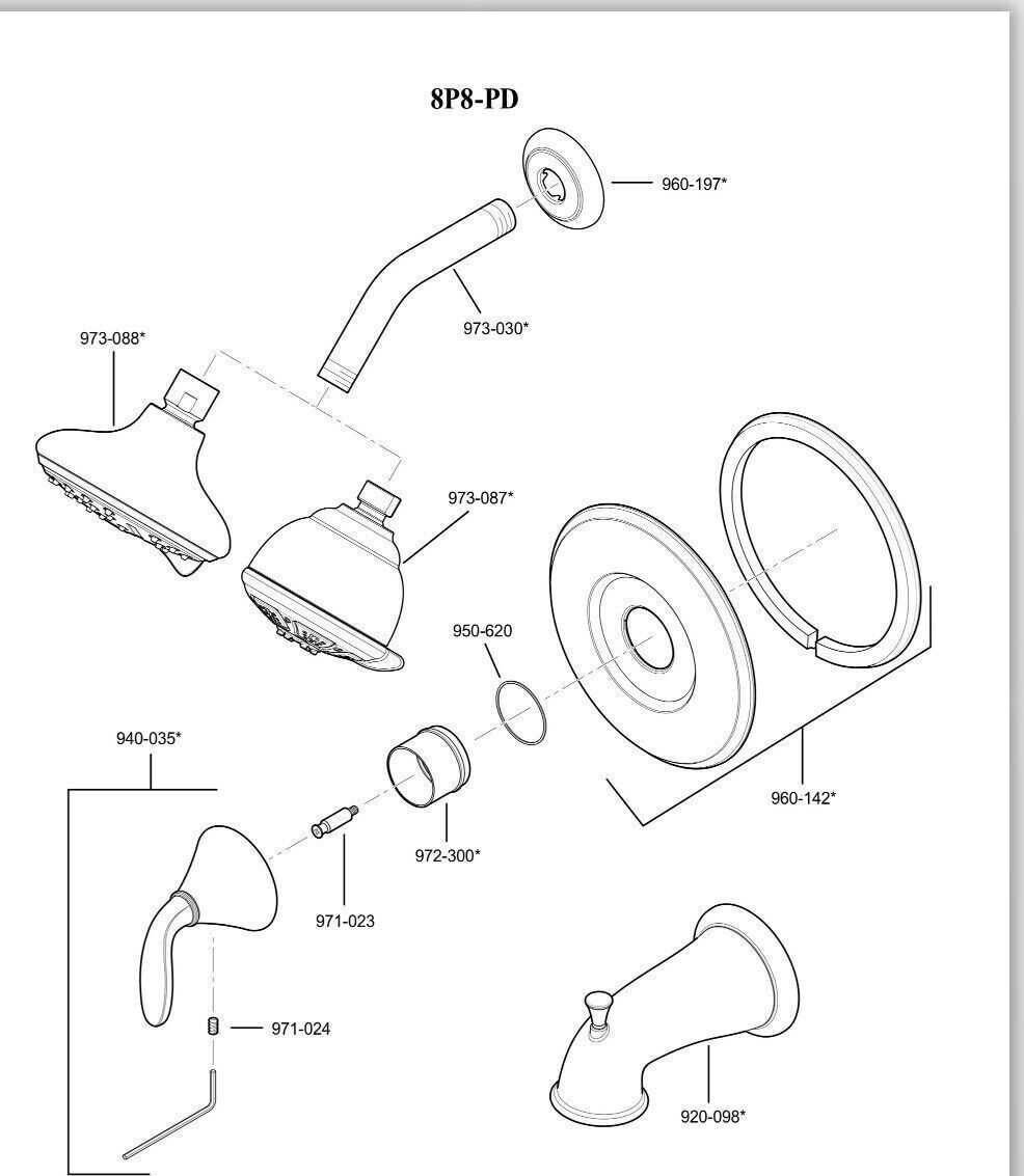 shower head parts diagram