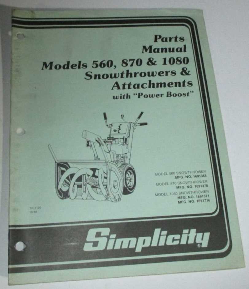 simplicity snow thrower parts diagram