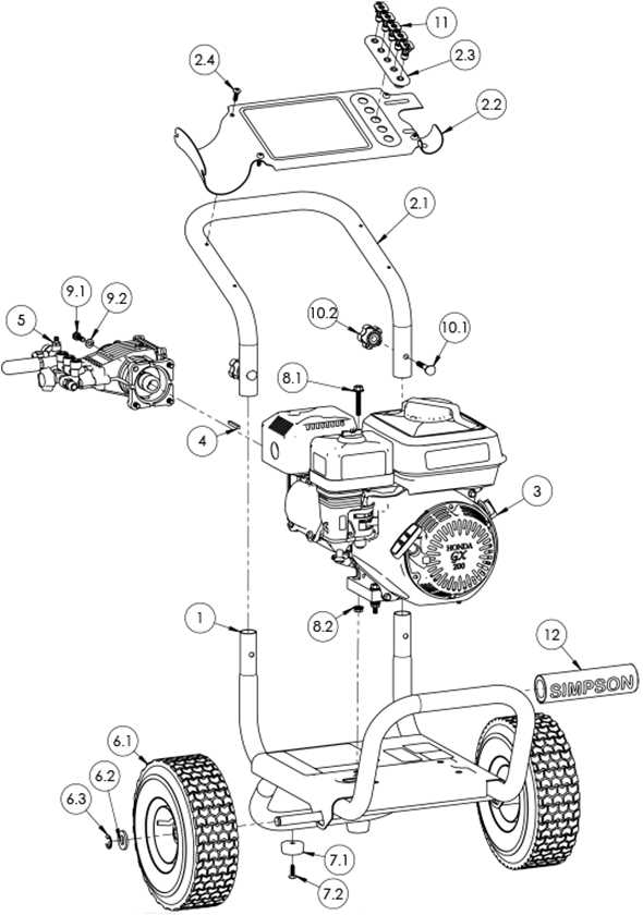 simpson 3400 pressure washer parts diagram