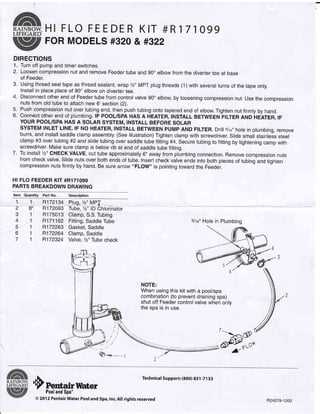 pentair 320 chlorinator parts diagram