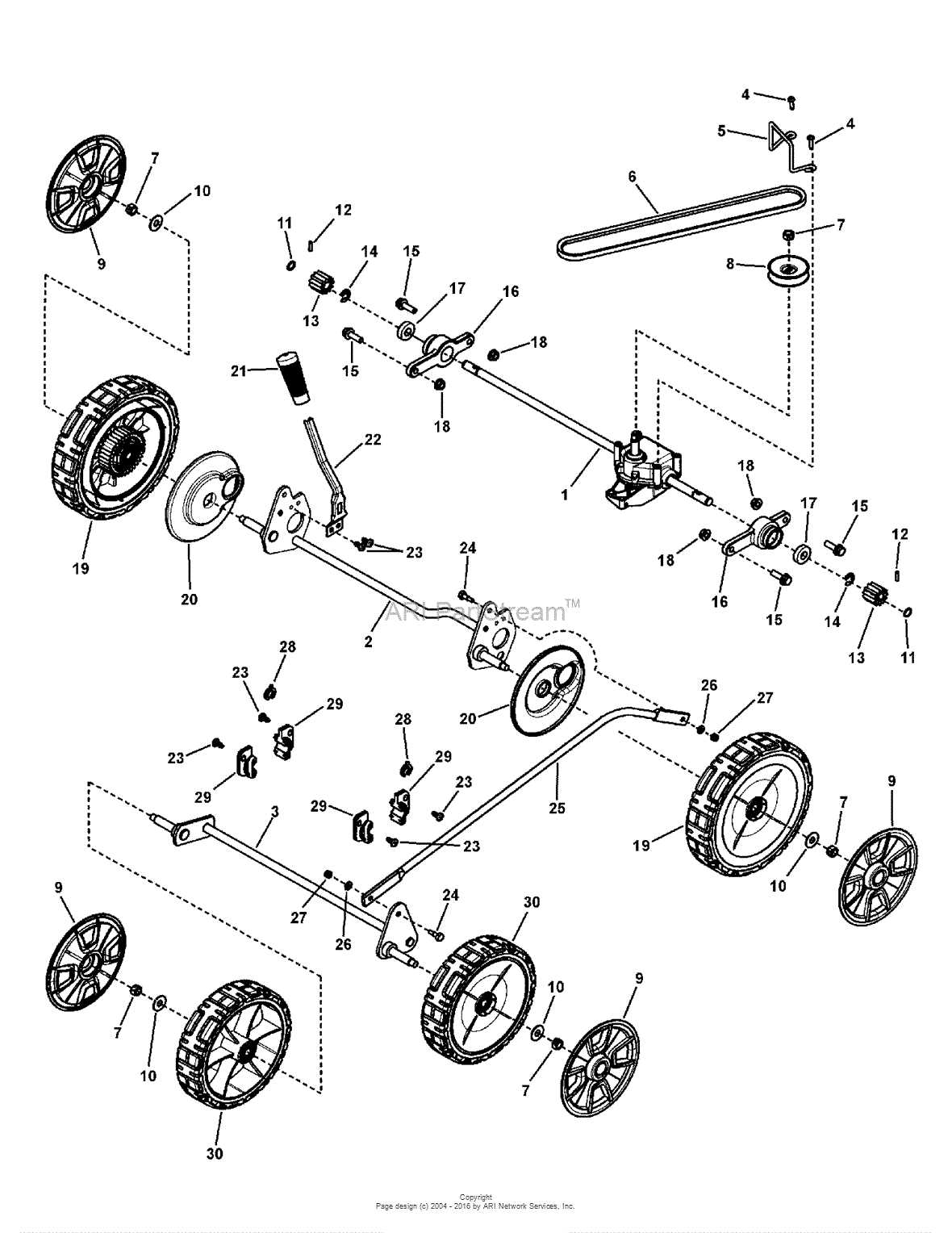 snapper self propelled lawn mower parts diagram