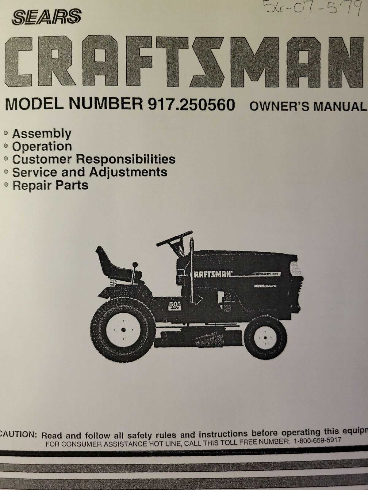 craftsman riding mower model 917 parts diagram