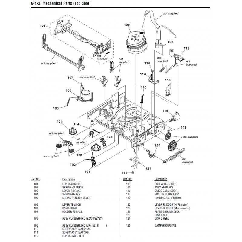 vcr parts diagram