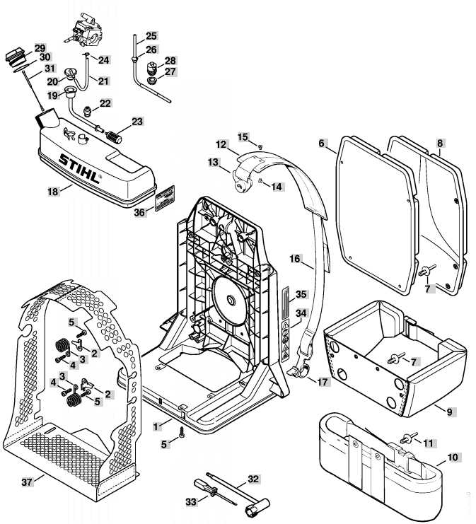 stihl leaf blower parts diagram