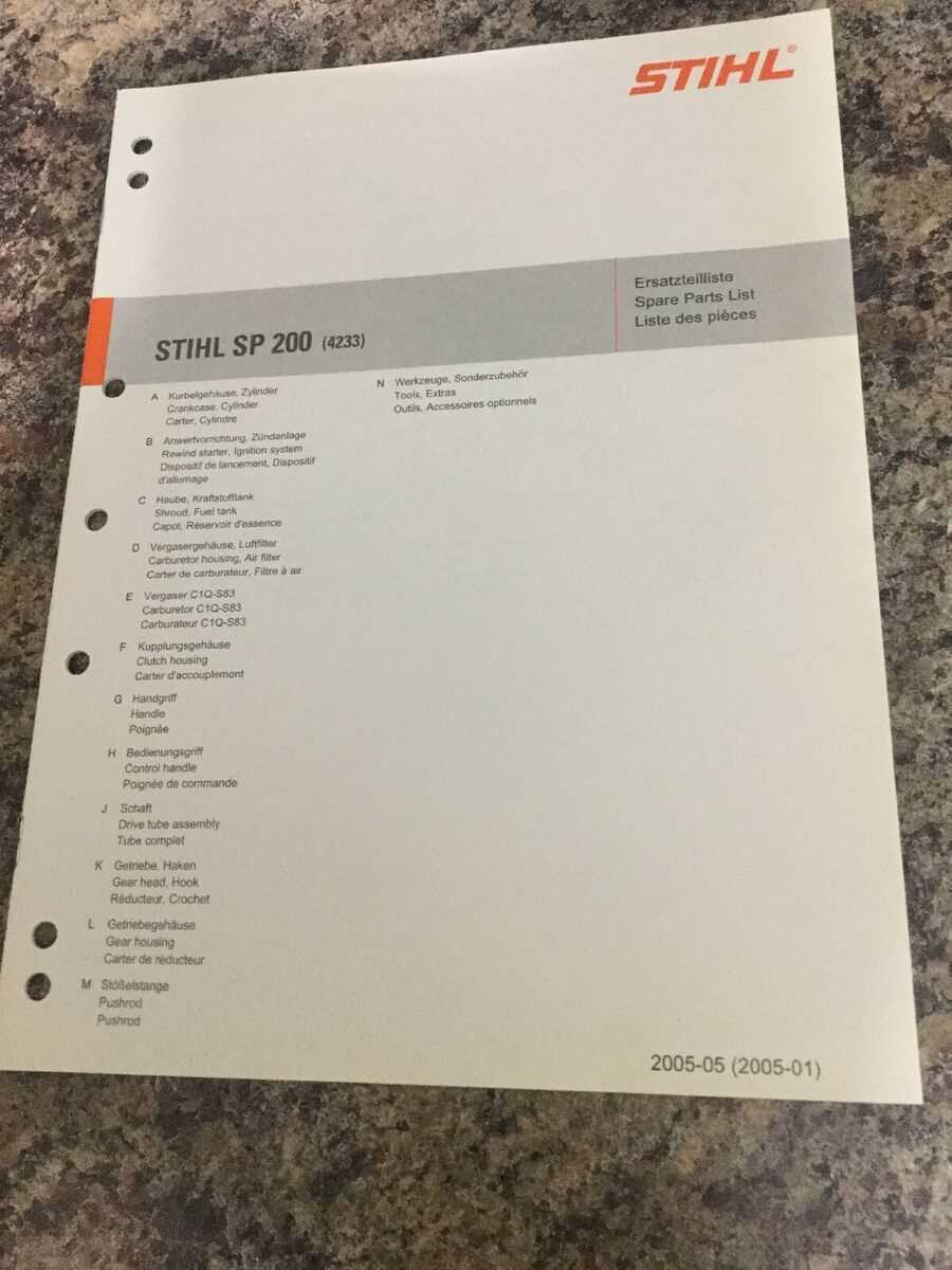 stihl sr 200 parts diagram