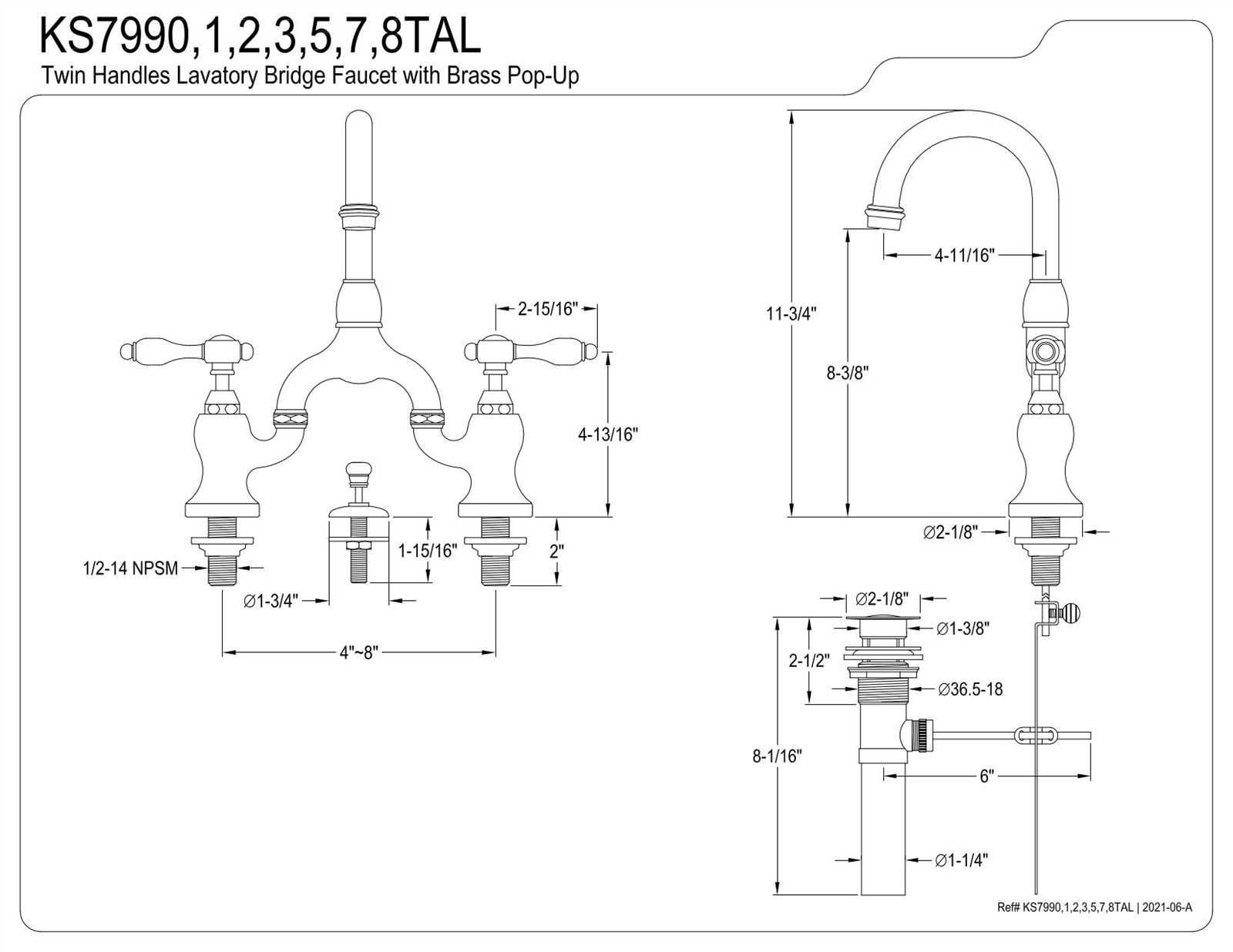 kingston brass faucet parts diagram