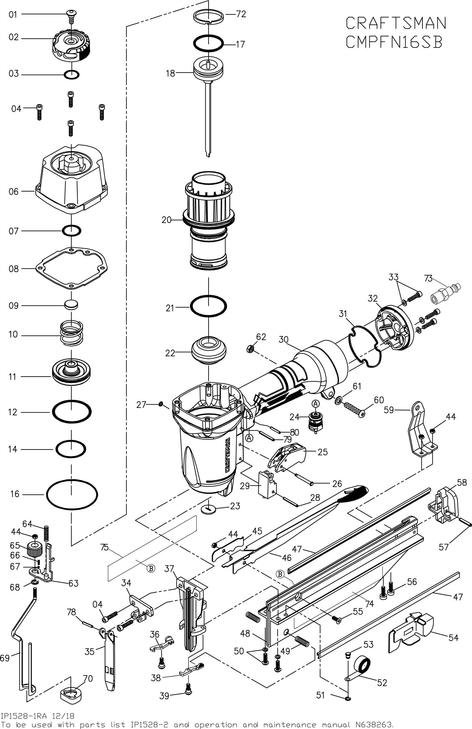 nail gun parts diagram