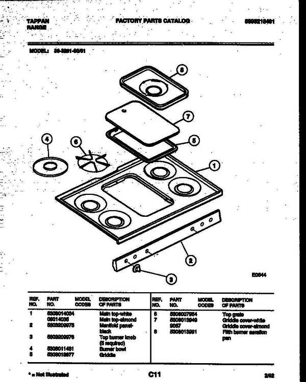 tappan oven parts diagram