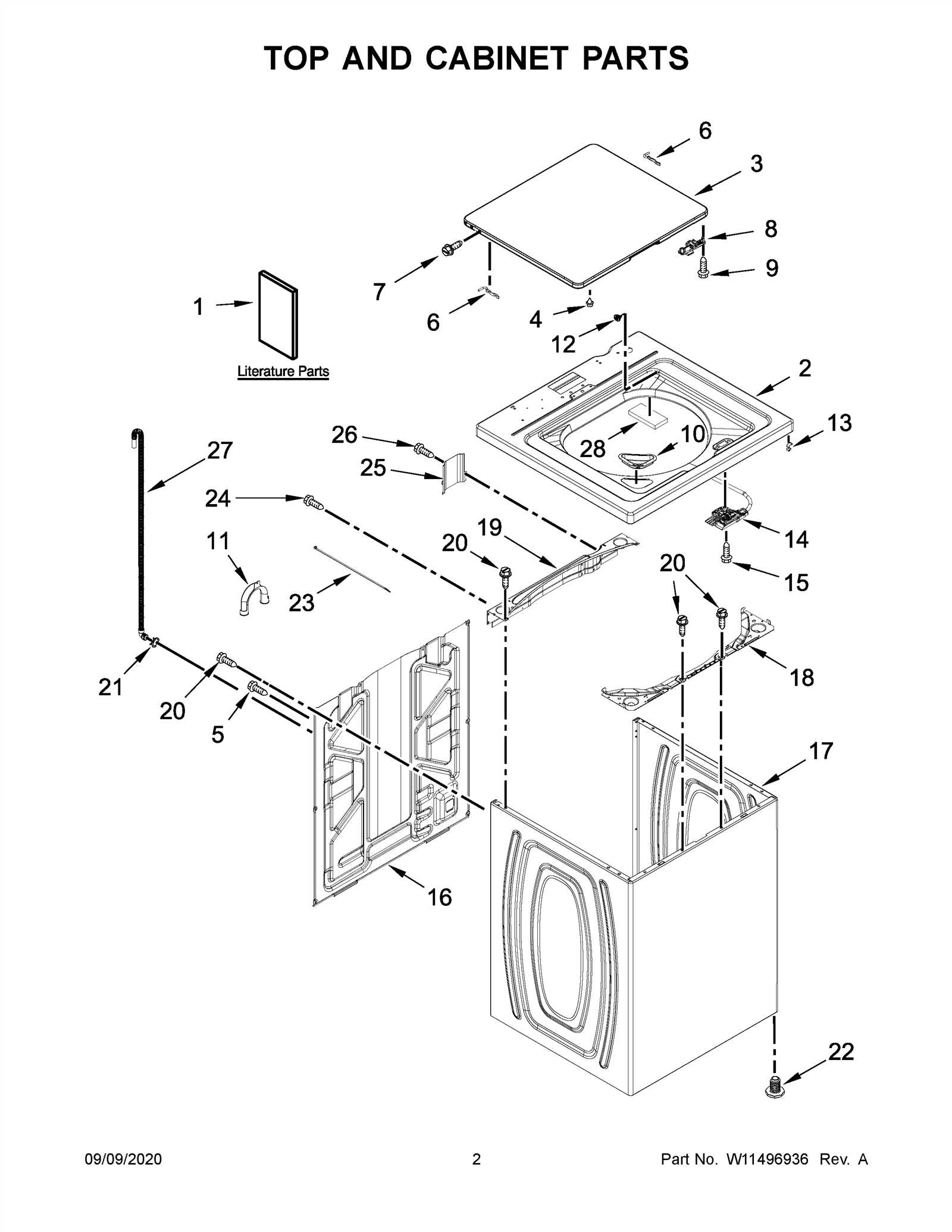 whirlpool washer diagram parts