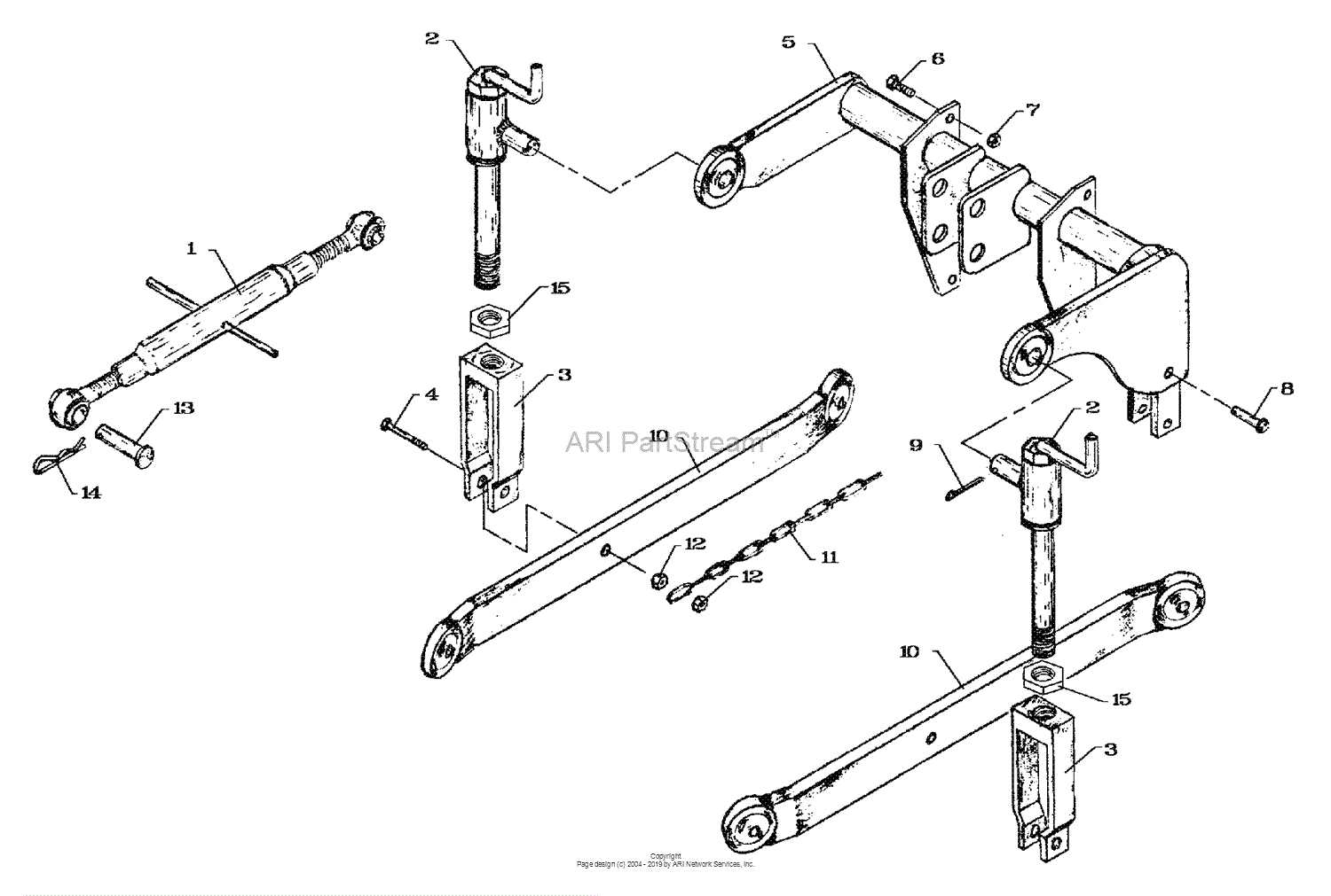 three point hitch parts diagram