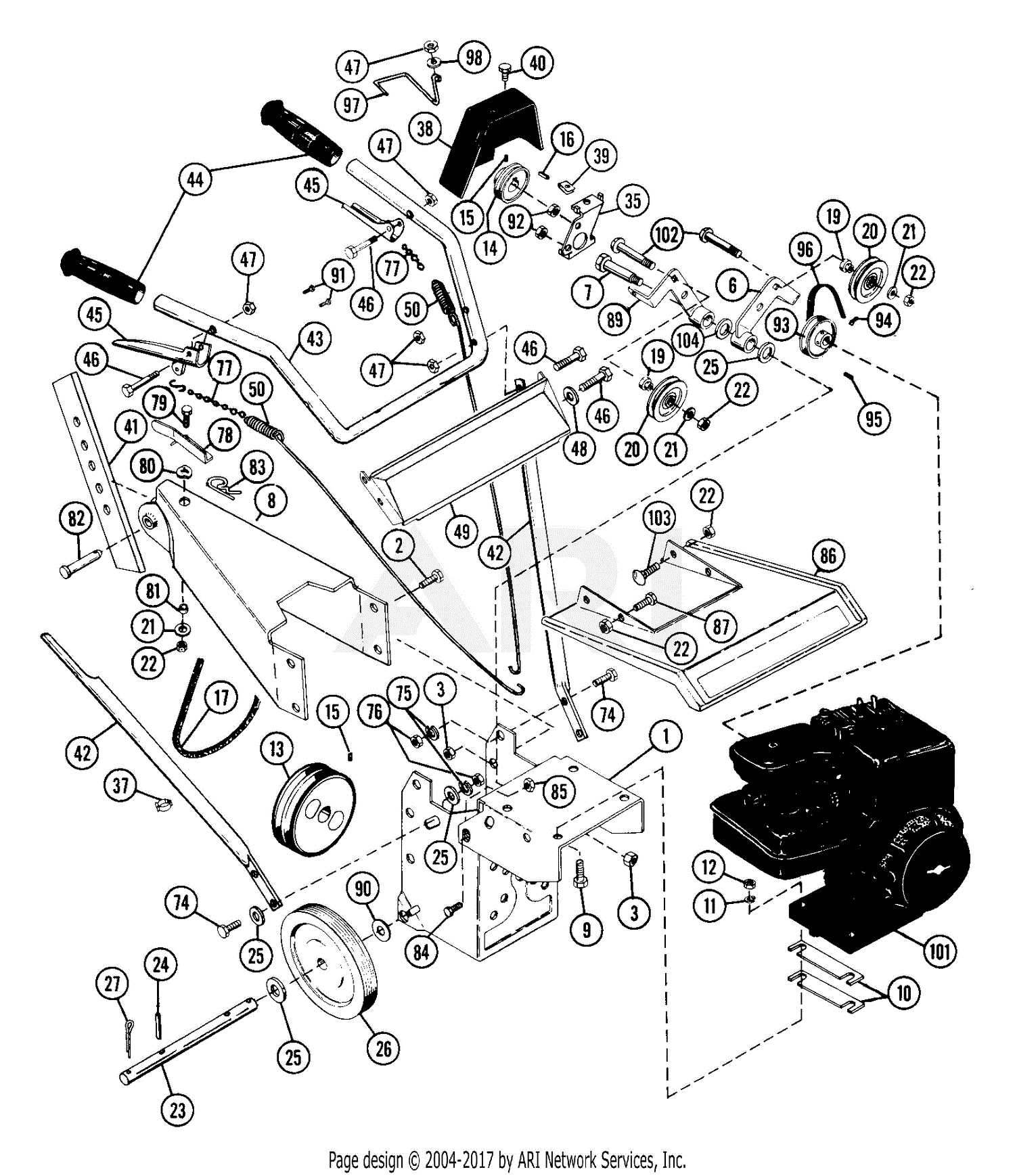 tiller parts diagram