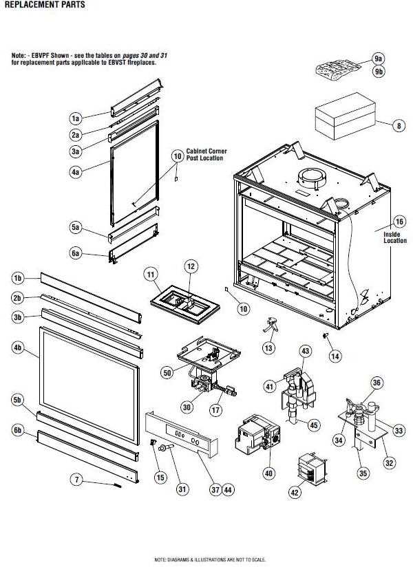 electric fireplace parts diagram