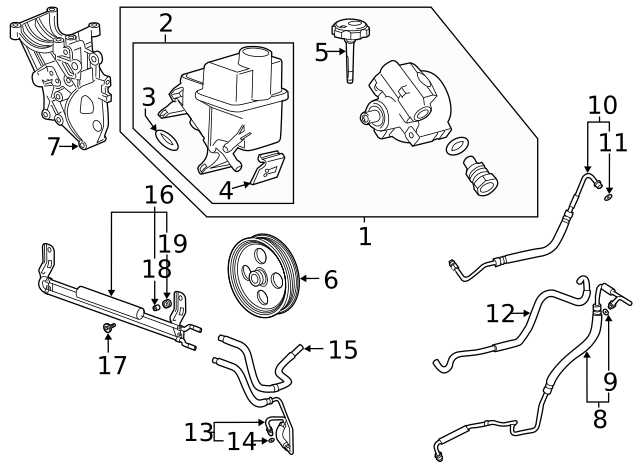 power steering pump parts diagram