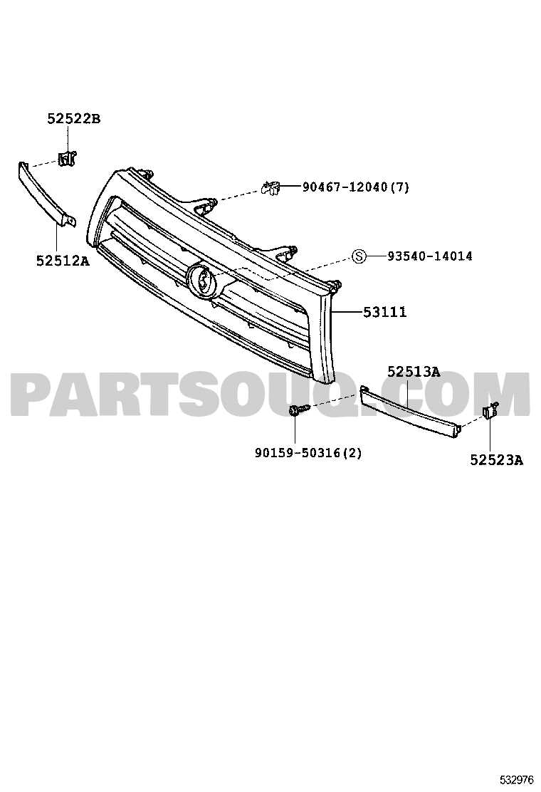 toyota 4runner body parts diagram