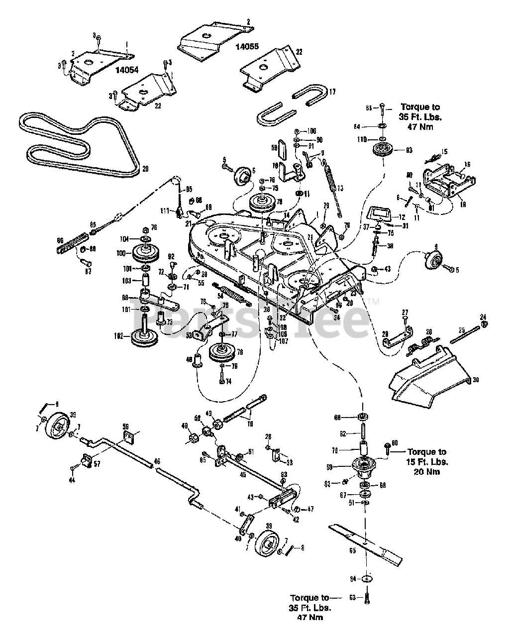 troy bilt 42 inch deck parts diagram