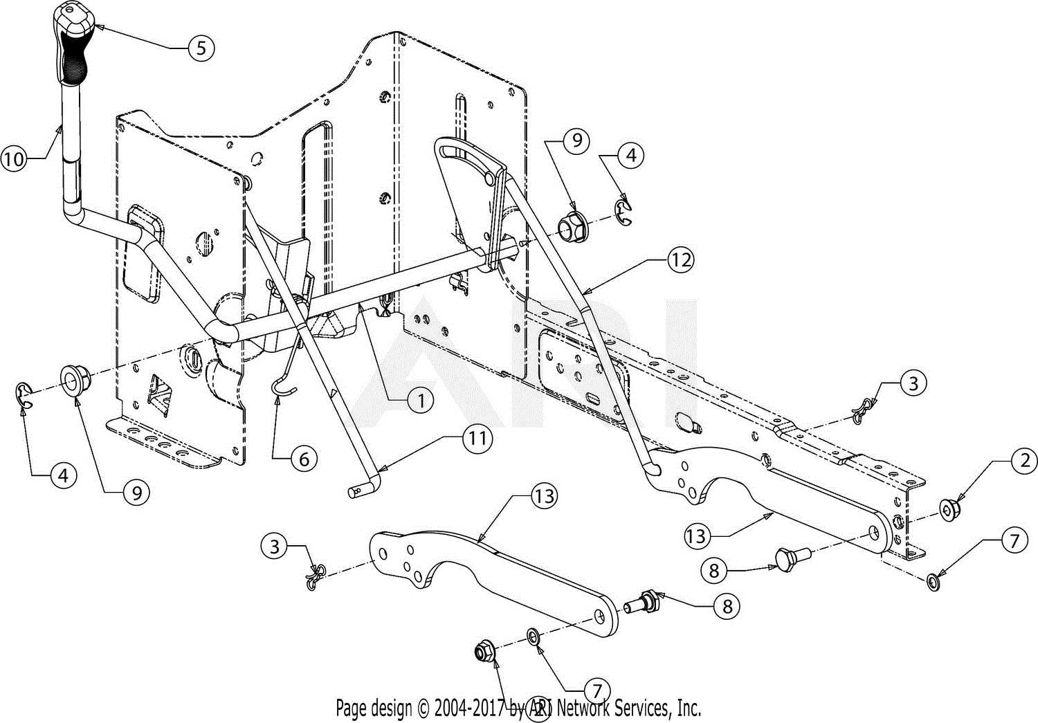 troy bilt 42 inch deck parts diagram