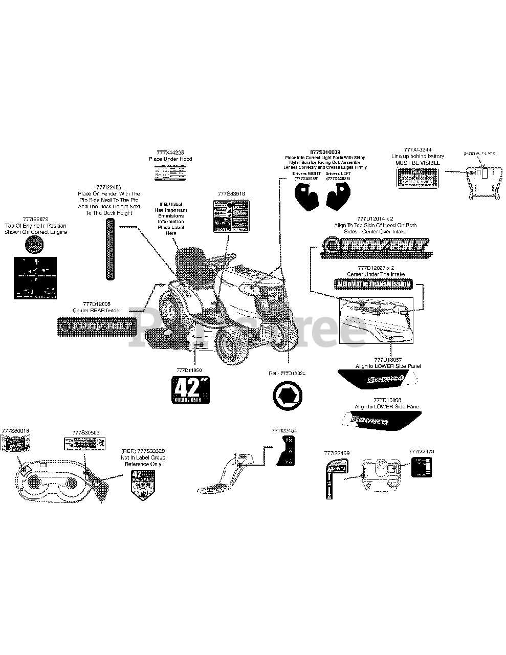 troy bilt bronco 42 parts diagram