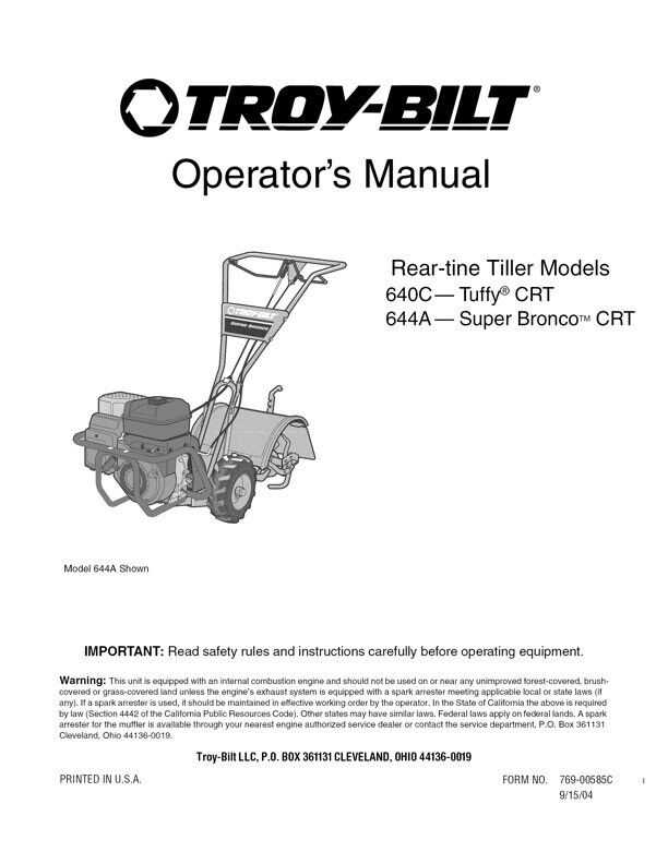 troy bilt bronco parts diagram