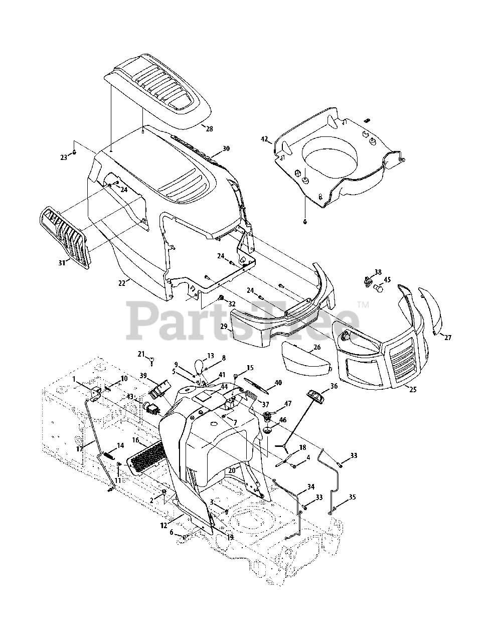 craftsman gt 5000 parts diagram