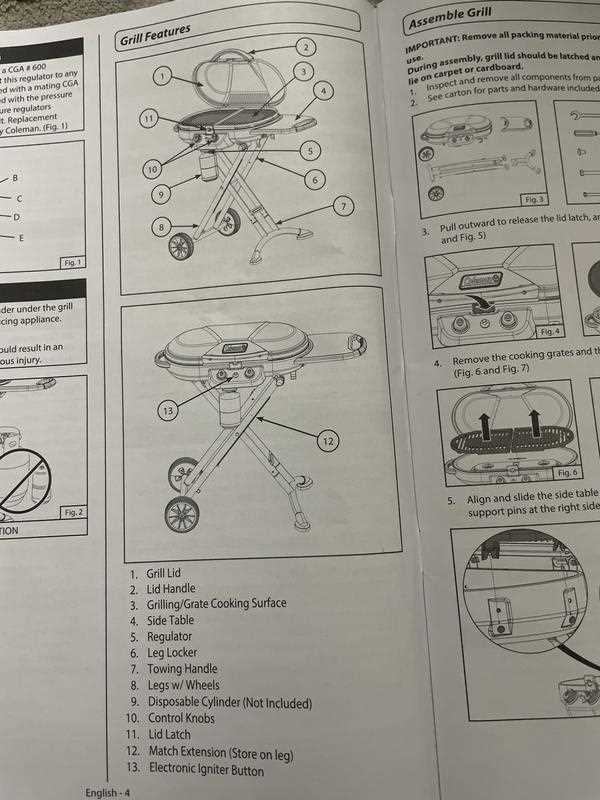 coleman roadtrip grill parts diagram