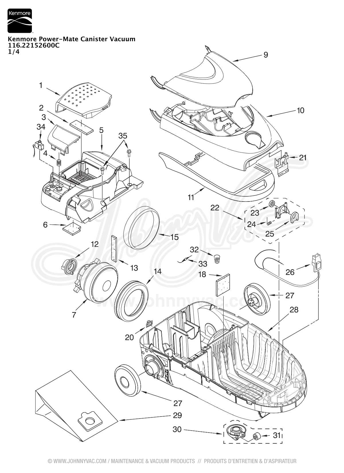 kenmore vacuum parts diagram