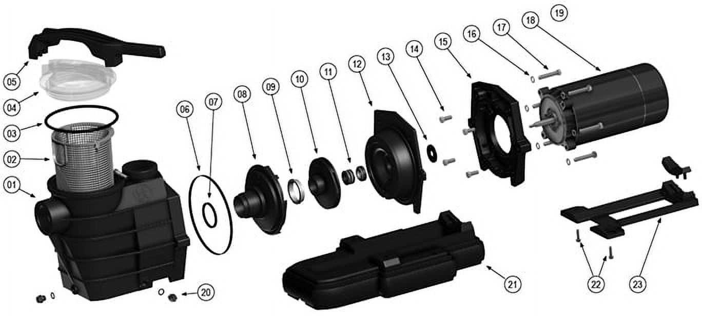 hayward super ii pump parts diagram