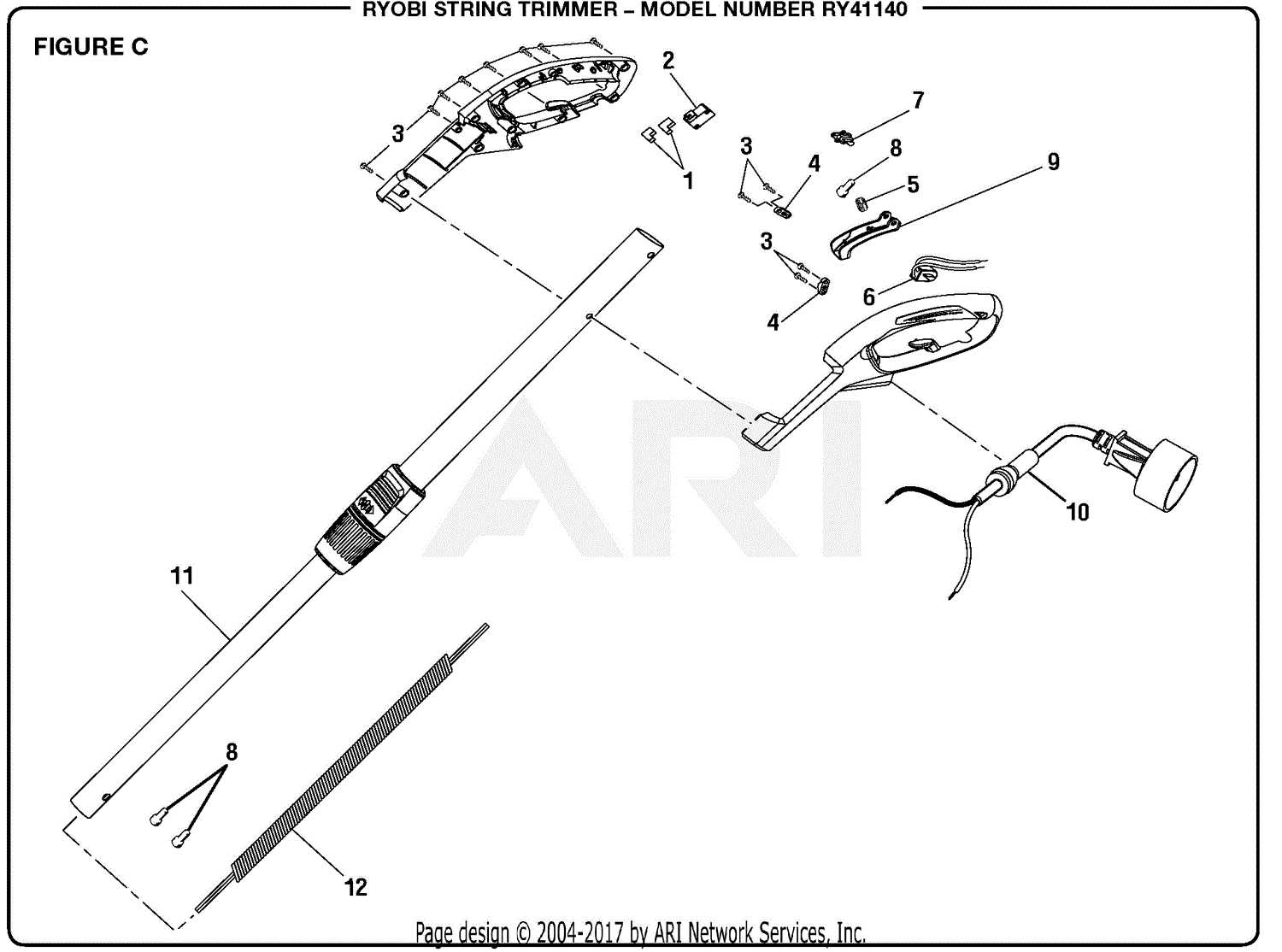 homelite string trimmer parts diagram