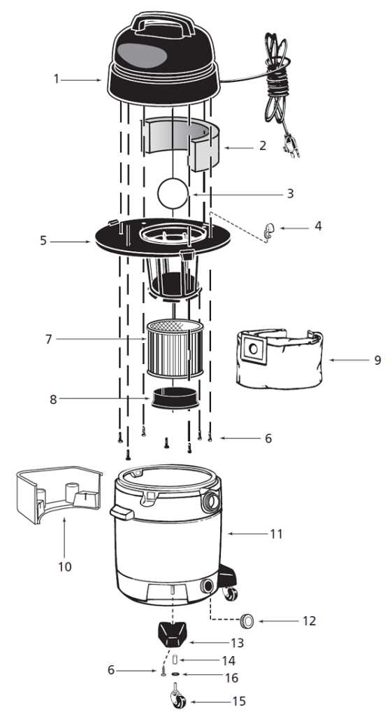 shop vac parts diagram