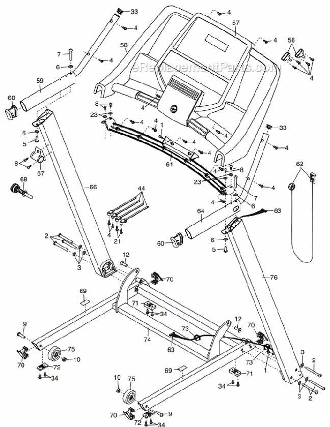 proform treadmill parts diagram