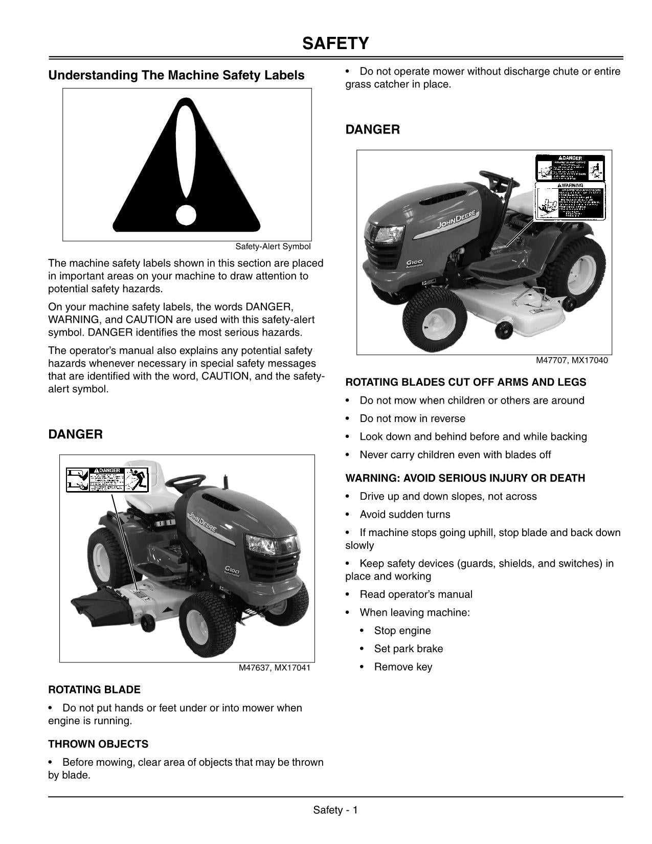 john deere g100 parts diagram